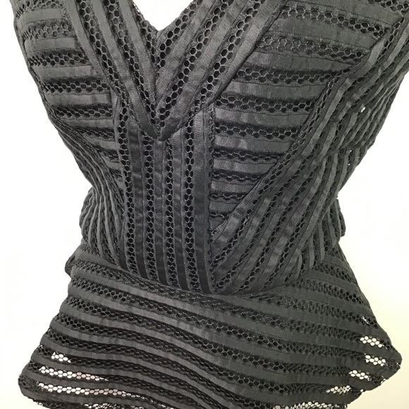 Guess Matilda Sleeveless Show Mesh Peplum Top - Picture 6 of 15